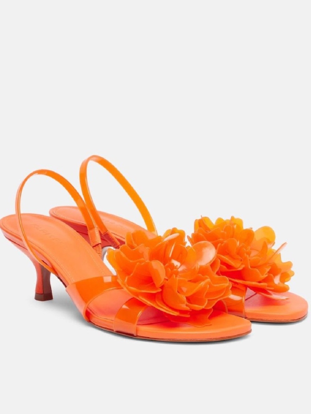 Farm Rio Orange Flower Jelly Kitten Sandal
